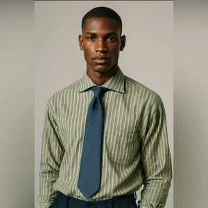 Burberry London Men’s Striped Long Sleeve Button Up Collared Shirt Size Large